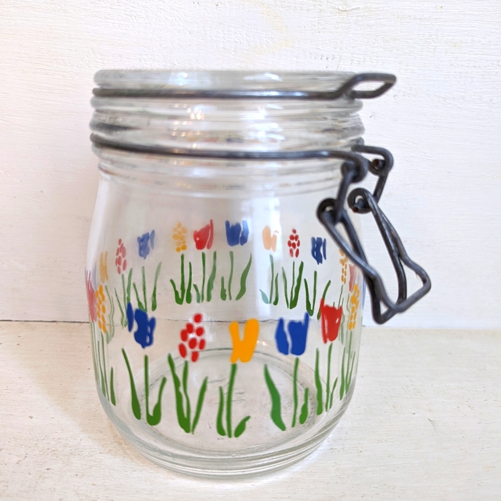 VTG French Arc Tulip Kilner Jar